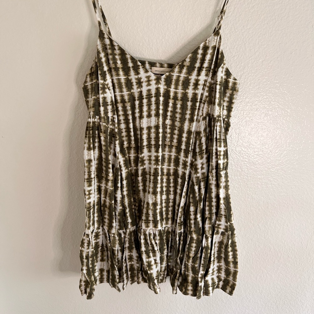 Urban Outfitters Green Tie Dye Babydoll Dress NWT